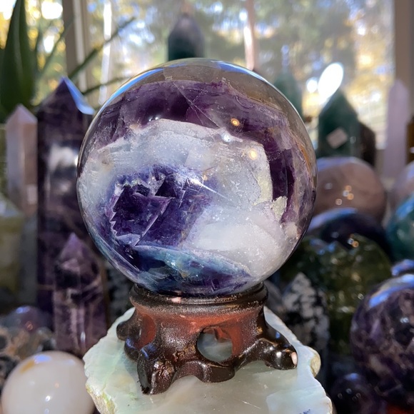 🔥SALE🔥 Rainbow Fluorite Crystal Sphere Sparkles And Rainbows! Watch The Video! - Picture 12 of 16